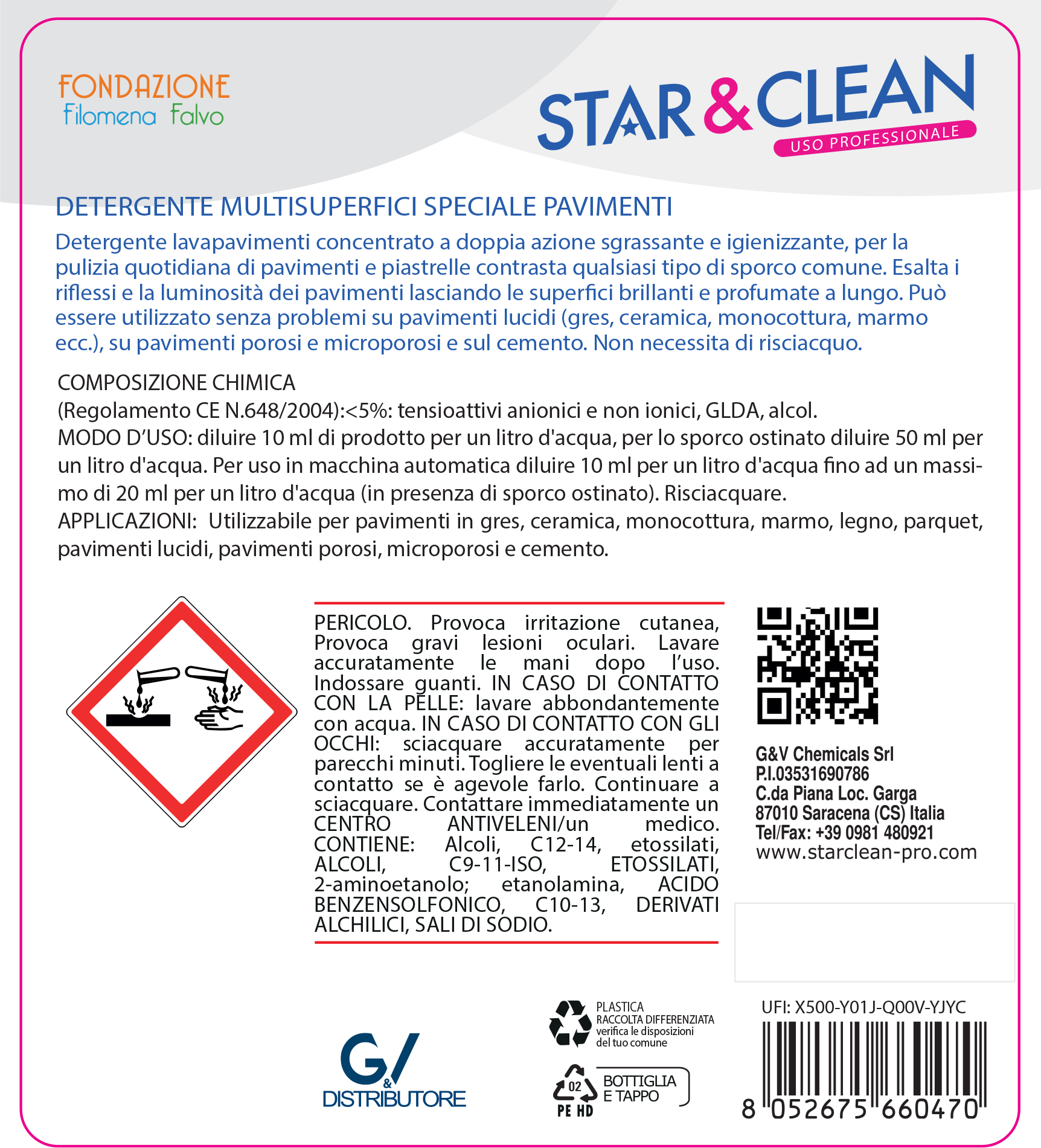 STAR CLEAN 208 - DETERGENTE MULTISUPERFICI SPECIALE PAVIMENTI